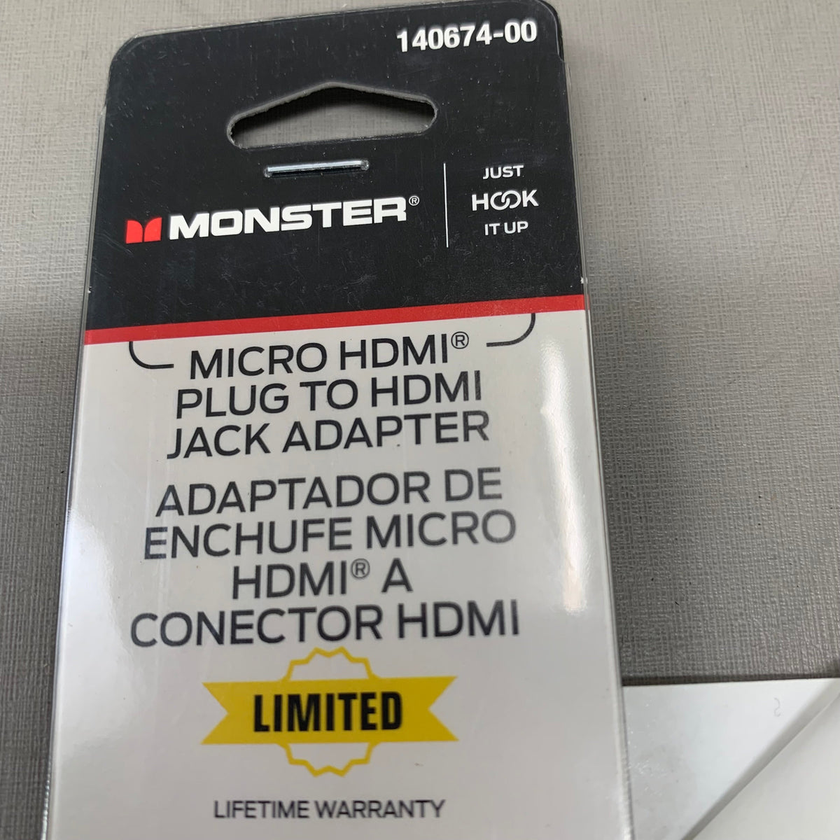 MONSTER Micro HDMI Plug To HDMI Jack Adapter 1 x 3 x 6 inches Black 140674-00