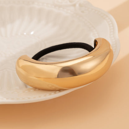 Personalized retro double-layer arc elastic hairpin irregular temperament hair ring