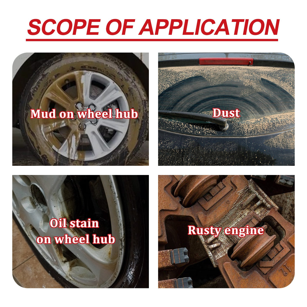 Car Multi-Functional Cleaner, Car Paint Surface Wheel Hub Metal Strong Decontamination Cleaner