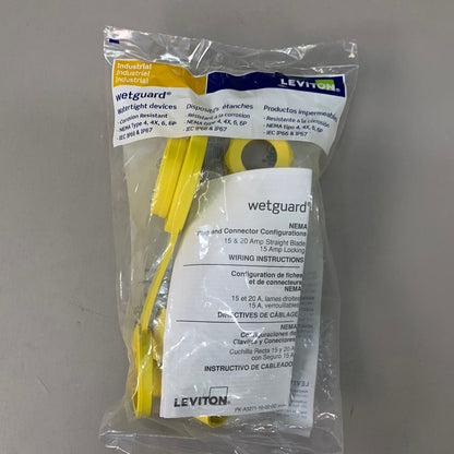 LEVITON Locking Connector Industrial Grade Grounding Wetguard 15-Amp 125-Volt Yellow