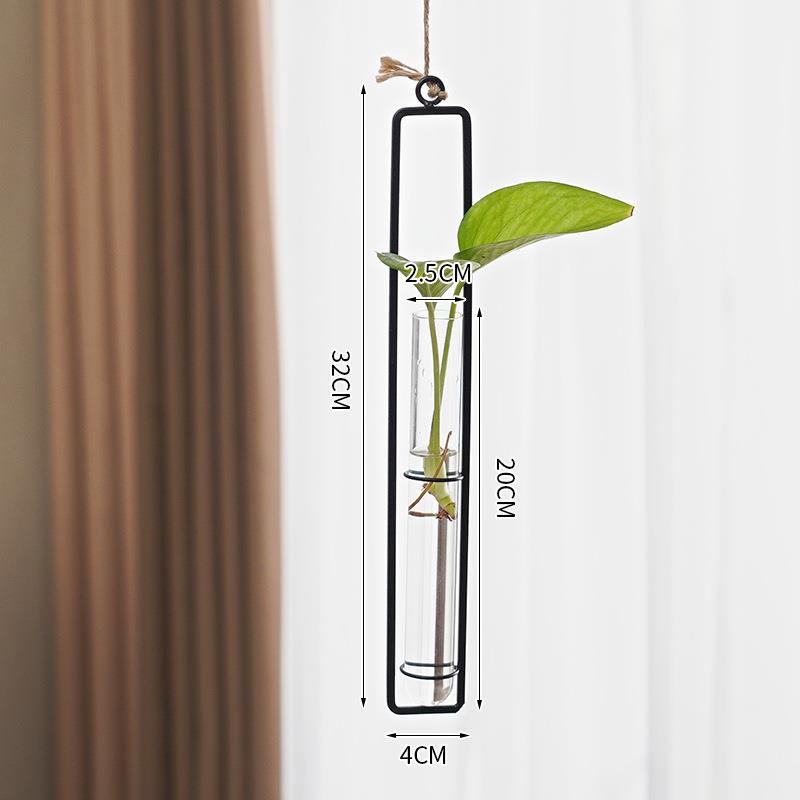 Scandinavian-Style Glass Hydroponic Vase for Living Room with Creative Hanging Door Decor and Wall Ivy Plant Water Cultivation Transparent Pot