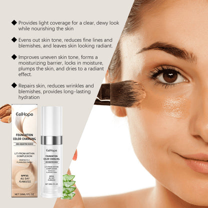Warm Change Concealer Foundation Naturally Moisturizes Face With A Light And Long-Lasting Moisturizing Foundation