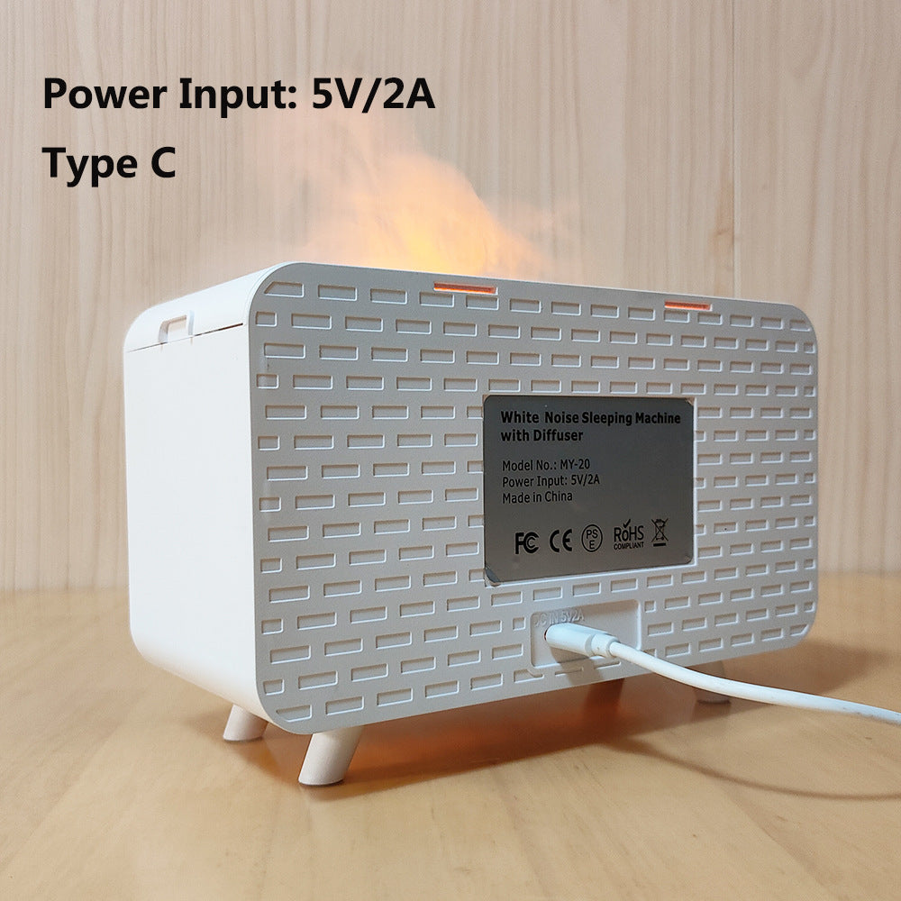 White noise sleep aid device Bluetooth speaker simulation flame aromatherapy humidifier small night light sleep aid white noise machine