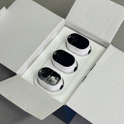 ARLO (3 PACK) Essential Wire-Free Spotlight Security Cameras 130° FOV White VMC2330W-100NAS (Pre-Owned)