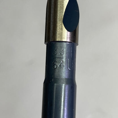 KIMBALL MIDWEST Super Primalloy Reduced Shank S&D Drill Bit 33/64"Dia x 6"L