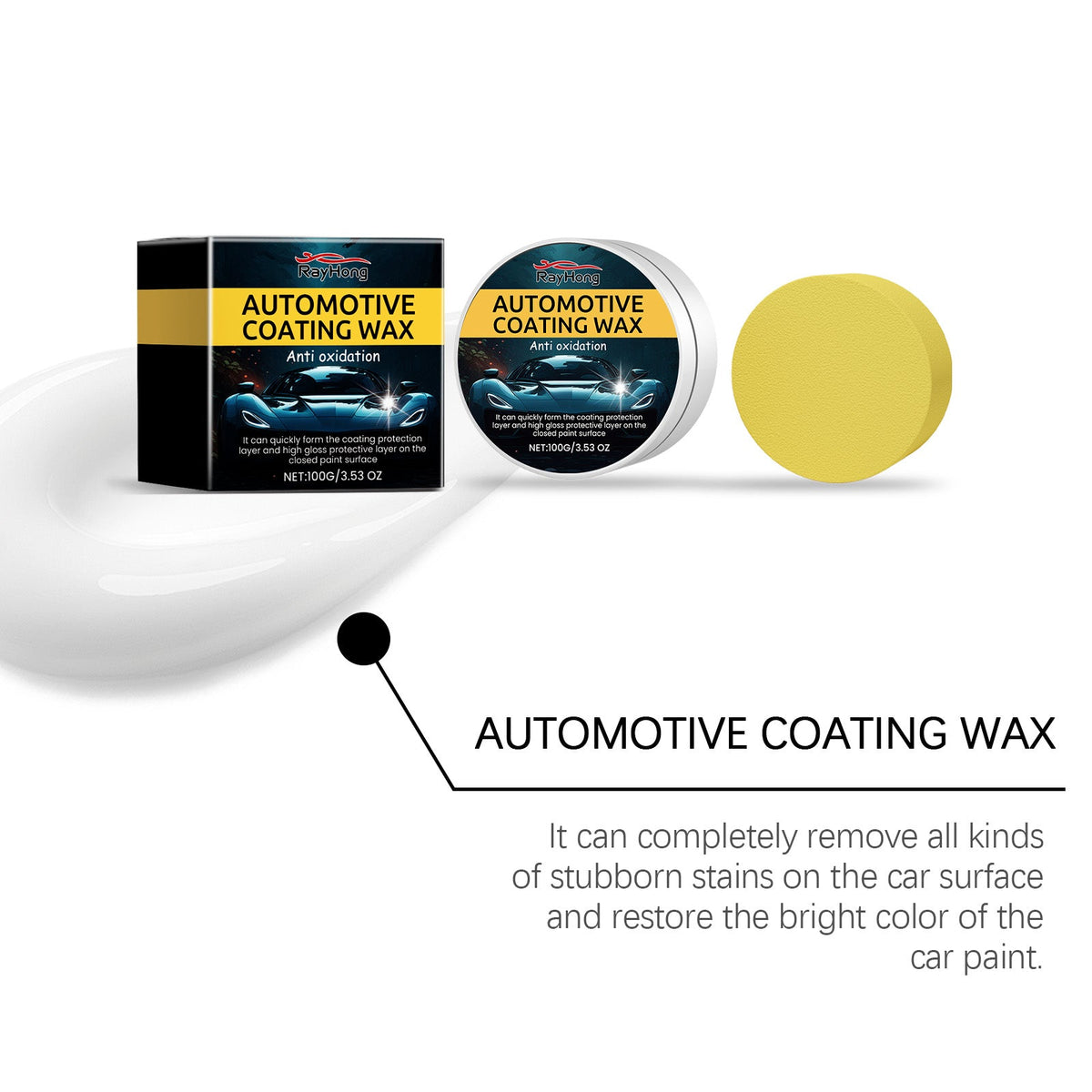 Automotive Scratch Coating Paste, Car Paint Polishing Maintenance Antifouling Repair Paint Decontamination Wax