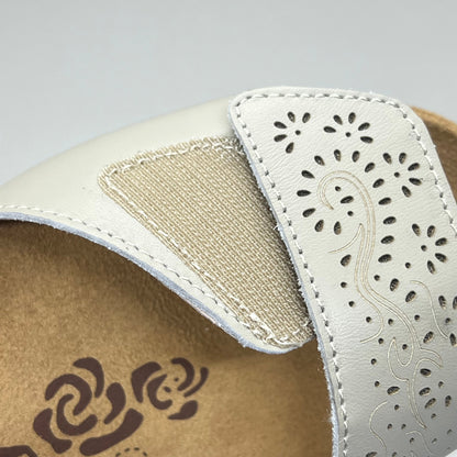 PROPET Wanda Sandal w/Wedge Heel Design Womens Sz 7.5 XX WIDE (4E) Cream WSX203L