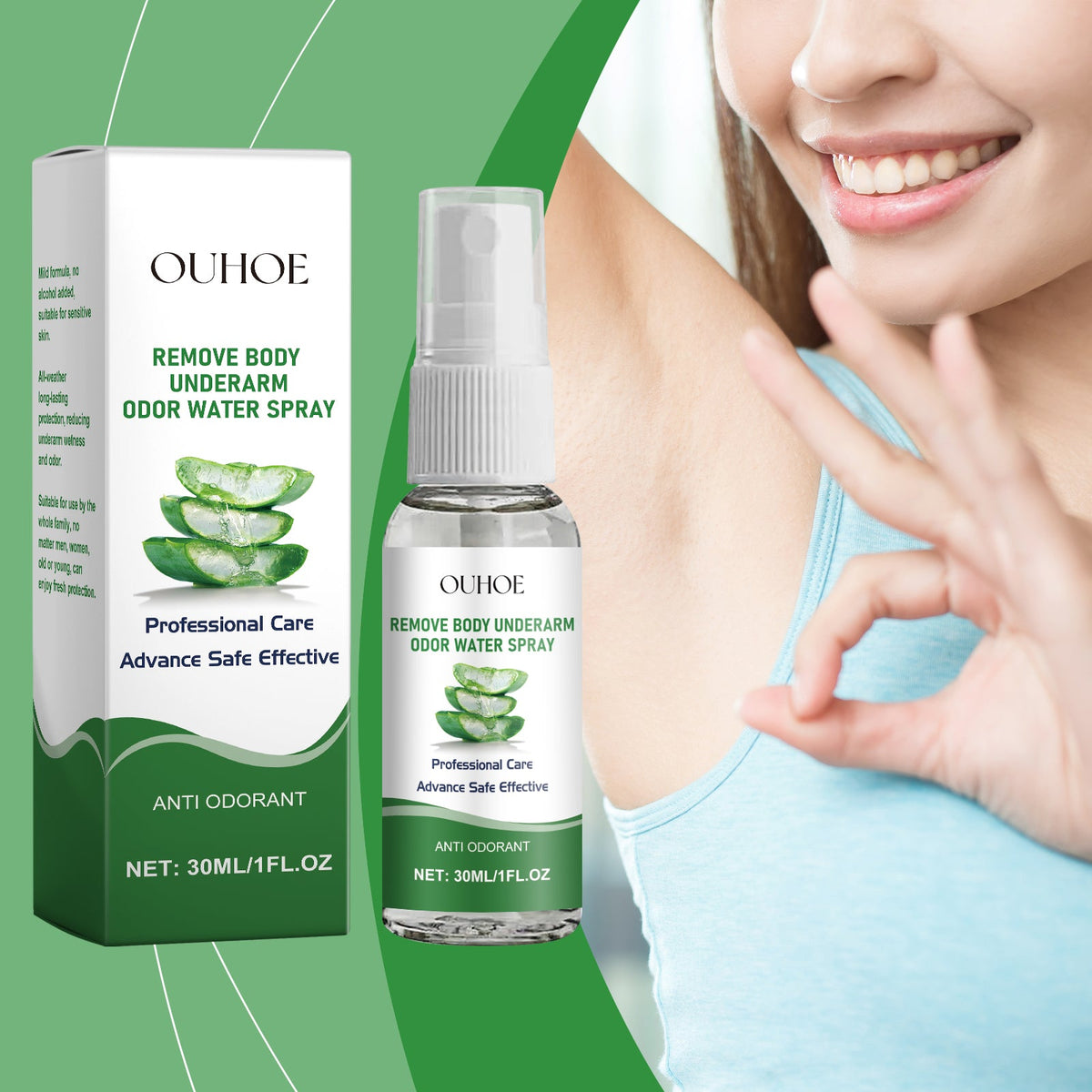 Aloe Vera Underarm Spray Refreshing Spray Hydrates, Leaves Fragrance, Nourishes And Refreshes Underarms