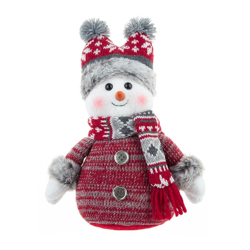 Doll Lei Feng Hat Scarf Snowman Doll Window Display Cute Christmas Snowman Cloth Doll