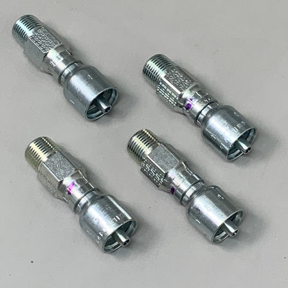 PARKER (4 PACK) Hydraulic Hose Male Pipe Swivel Hose Ends 3/8" x 1/4" Steel KP46843