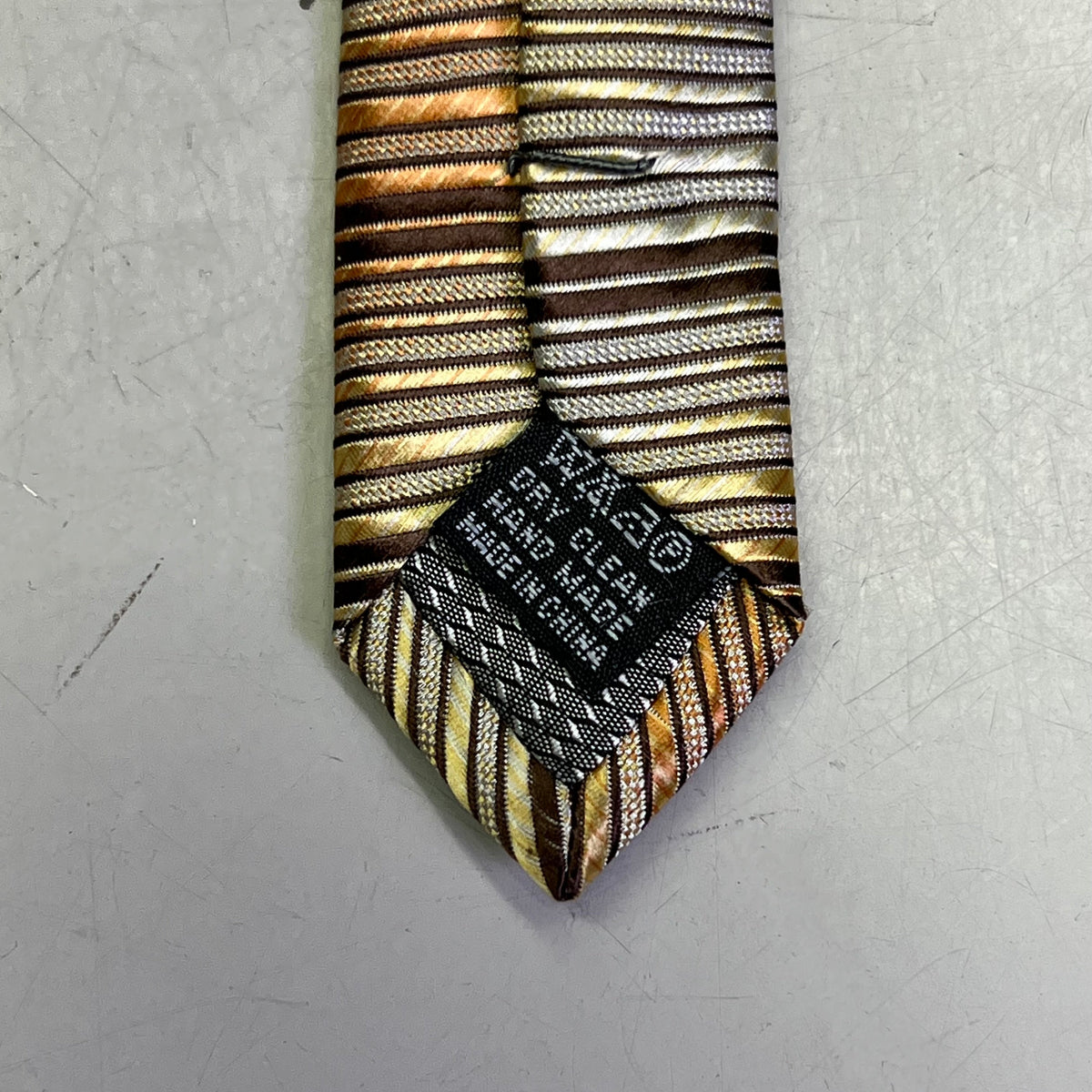 ALEXANDER JULIAN COLOURS Horizontal Design Tie 60" Brown/Orange/Yellow Pre-Owned