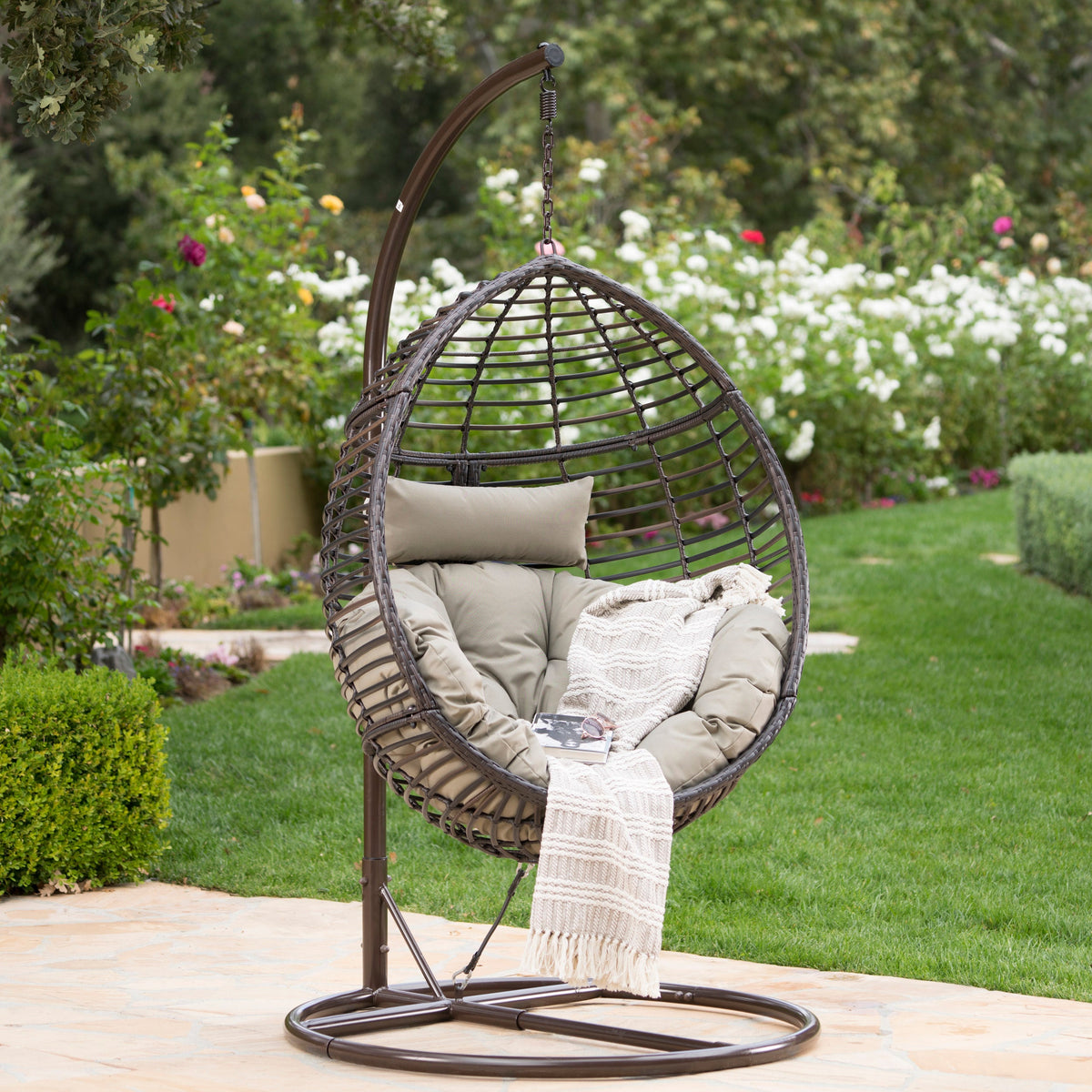 HANGING BASKET- BROWN- NO STAND BASKET ONLY