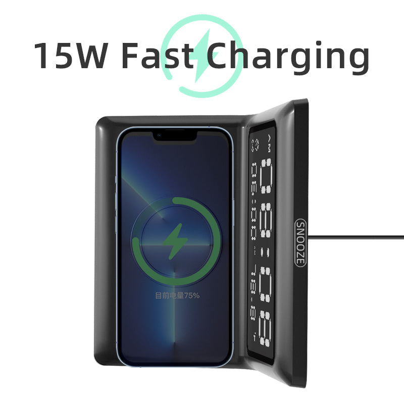 Alarm Clock Wireless Charger For Apple Wireless Fast Charging Multi-Function 3-In-1 Mobile Phone Wireless Charging