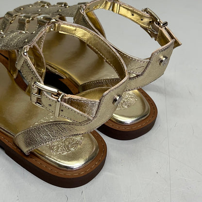 VINCE CAMUTO Leather Studded Gladiator Sandals Women's Sz 8.5M Egyptian Gold