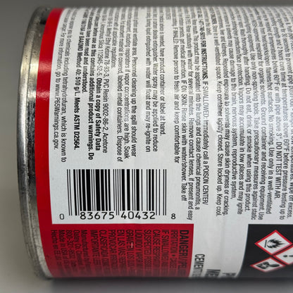 PLASTI-WELD PVC Cement Medium Clear 40436S 32oz Red/Black