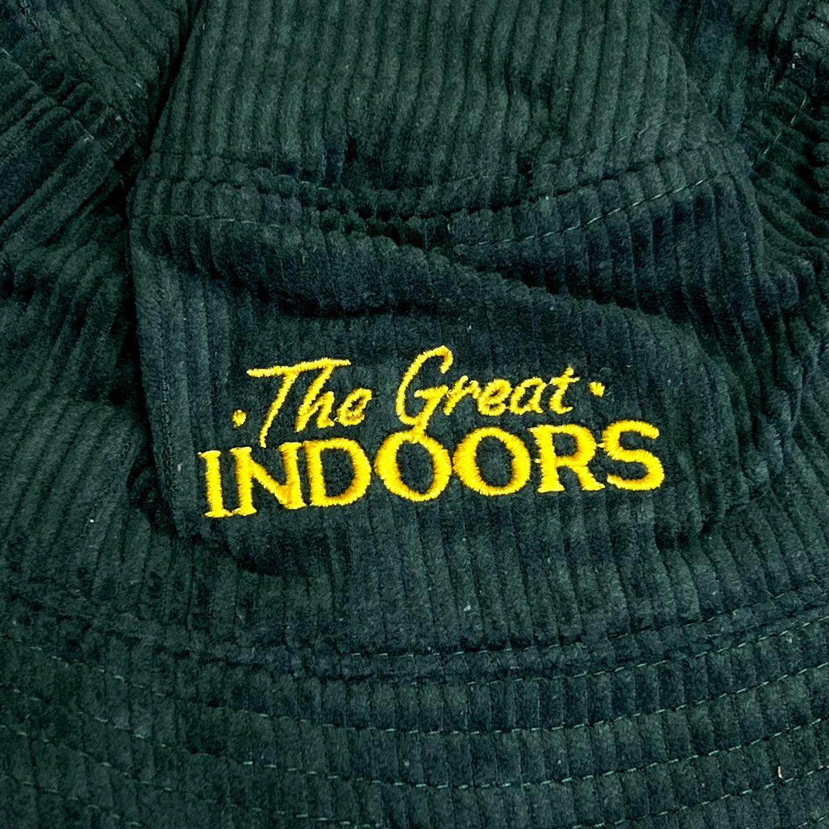 SADIRE Great Indoors Bucket Hat Embroidered Corduroy  Unisex Sz S Green
