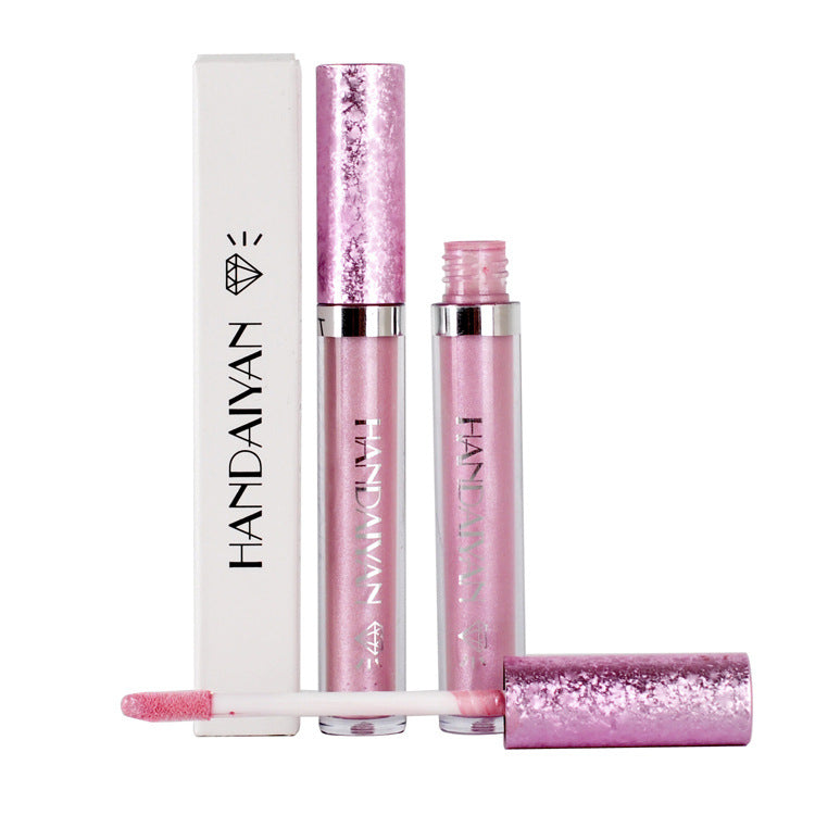 handaiyan Diamond Pearl Lip Gloss Non-Stick Cup Mermaid Lip Gloss Lipstick