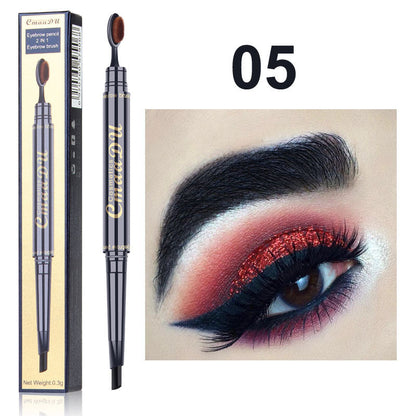 CmaaDu Toothbrush head eyebrow pencil pigment multi functional waterproof double ended eyebrow