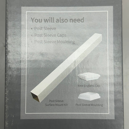FIBERON Easy Install Post Sleeve Surface Mount Kit 37"x3.5" Silver 10131