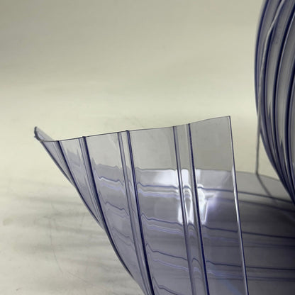 Bulk Roll Of Ribbed Flexible PVC Material 100' Blue Tint