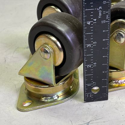 COLSON (4 PACK) Swivel Plate Casters w/ Hard Rubber Wheels 2-3/4" Brown 27015
