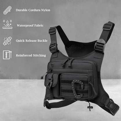Men's Tactical Chest Bag - EDC Waterproof Anti-Theft Vest for Outdoor Cycling & Running