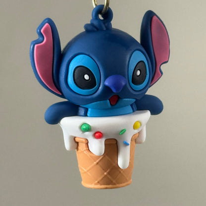 STITCH  (12 Piece,4 Styles) Assortment Bundle Of Stitch Character Keychains Blue
