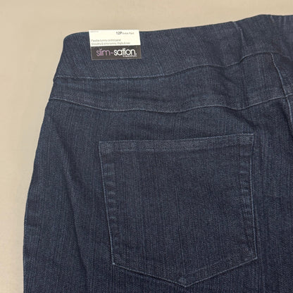 MULTIPLES Ankle Pants Petite Women's Sz 12P Denim M2523P