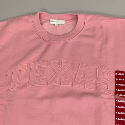 STATE OF MINE Women's Texas Print Sweatshirt Sz-XLarge Blush 15711
