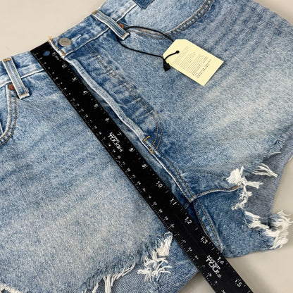 LEVIS 501 Original Fit High Rise Shorts Medium Wash Women's Sz 32 Mega Vibe Blue