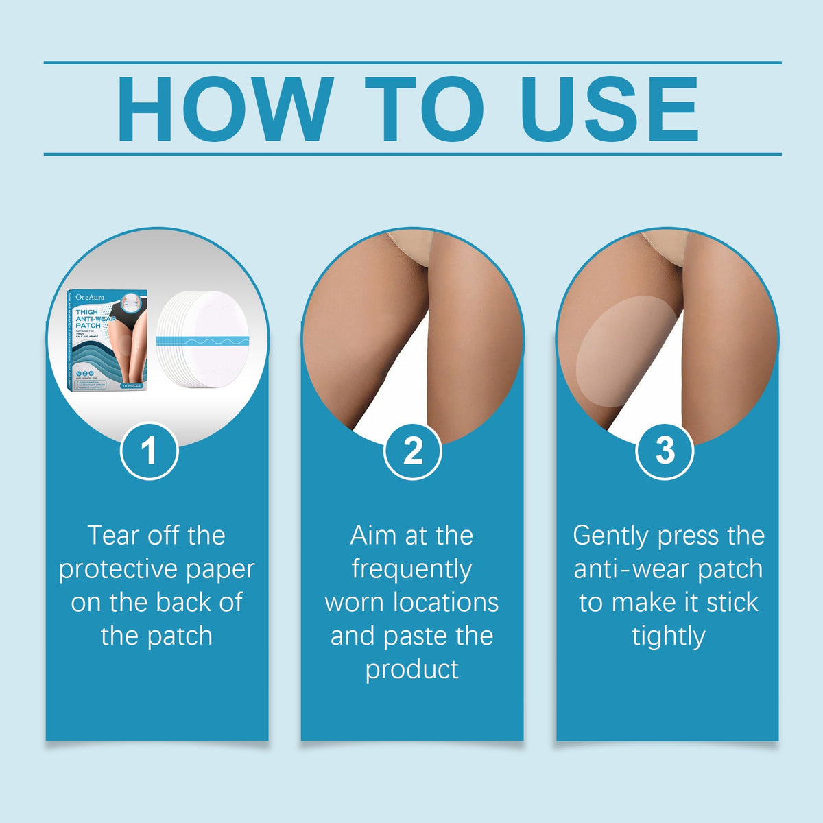 Oceaura Thigh Anti-Wear Adhesive, Thigh And Calf Non-Trace Leg Protector Breathable Invisible Multi-Functional Anti-Wear Foot Adhesive
