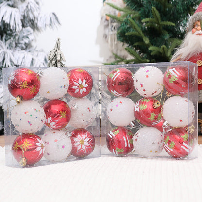 Christmas hanging ball Christmas tree decoration snowflakes five-star Christmas ball accessories combination