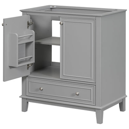 30 inch bathroom vanity no sink  base only gray