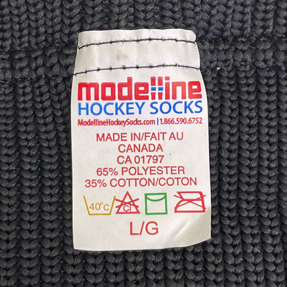 MODELLINE Solid/Practice Knit Hockey Socks Large Black SOL2