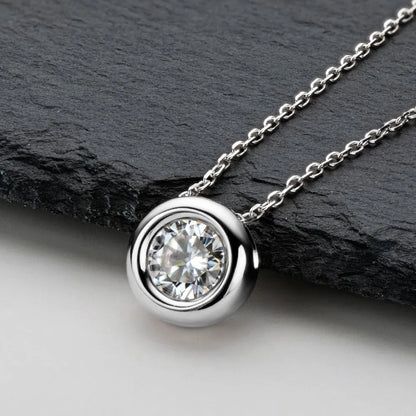 1 Carat Moissanite 925 Sterling Silver Necklace