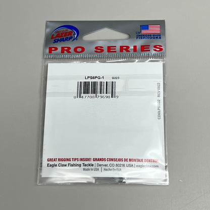 EAGLE CLAW (5 PACK) Non-Offset Drop Shot Hook Platinum Black #1 15 pc LPS6PG-1
