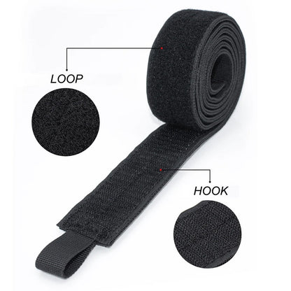 Tactical Inner Belt, Duty Nylon Hook - Loop Adjustable Black Waist Belt