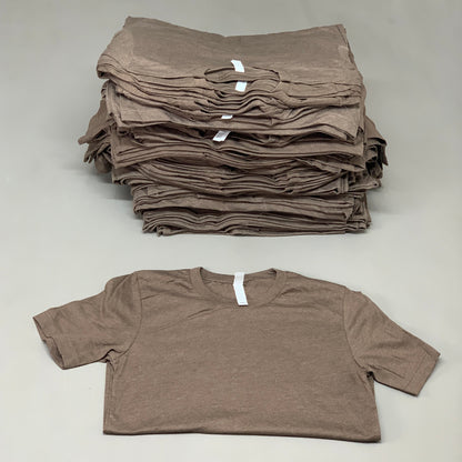BELLA + CANVAS (12-PACK) Unisex Crewneck Short Sleeve Tees Sz S Heather Brown (New)