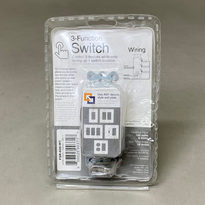 ALL EXHAUST VENTILATION FANS 3-Function Rocker Switch White FSR-600-W7
