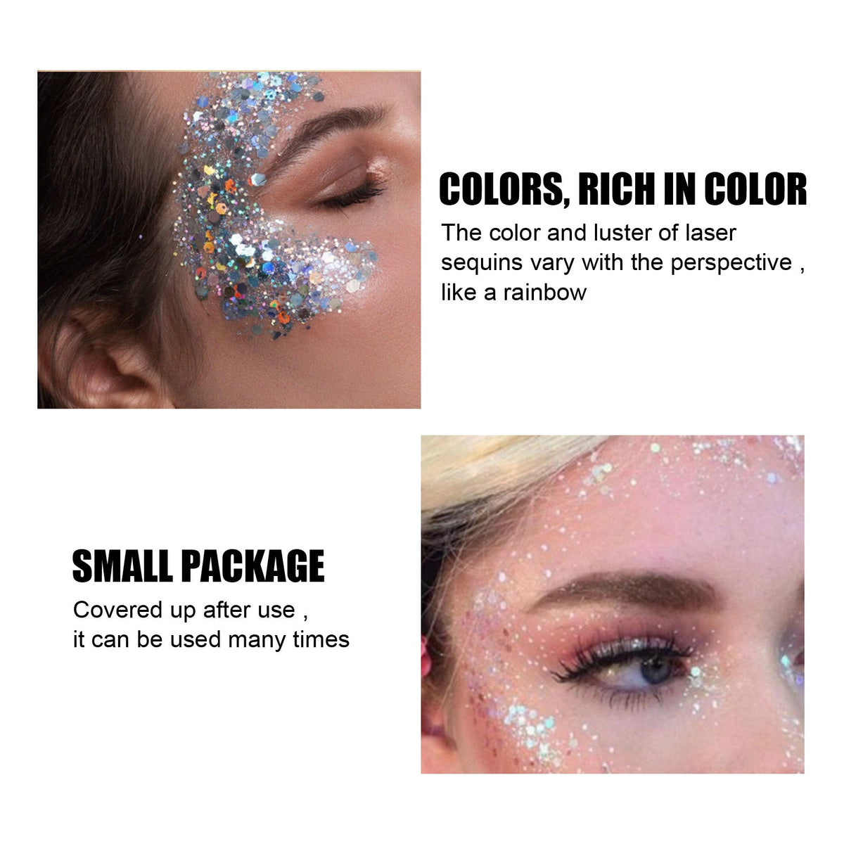 Glitter Body Skin Gel, Makeup Fish Scale Glitter Gel Glitter Stage Show Makeup Props Eyeshadow