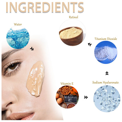 2 In 1 Foundation + Concealer, Blemish Print Natural Concealer Long-Lasting Makeup Invisible Pore Concealer