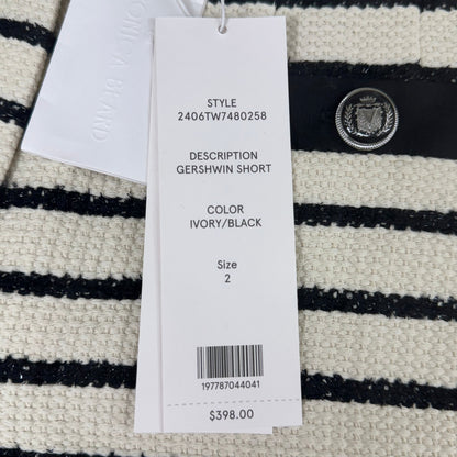 VERONICA BEARD Women's Gershwin Short Sz-2 Ivory/Black 2406TW7480258
