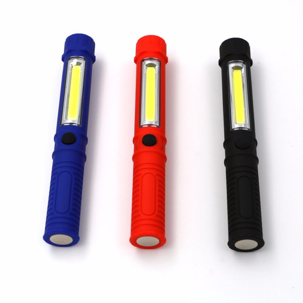 COB LED Mini Pen Multifunction led Torch light Handle work flashlight square Work Hand   With Magnet