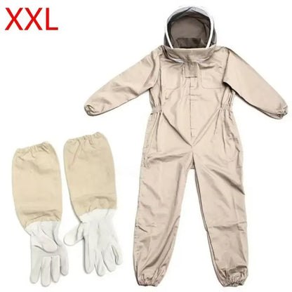 1 Set of Professional Ventilated Full - Body Beekeeping Suit with Gloves