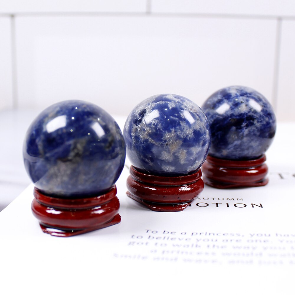 Natural crystal ball polished crystal crafts Blue-vein stone sodalite Wish ball ornament