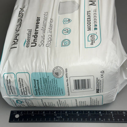 TRANQUILITY Essential Underwear 25 Count- Heavy Medium (34-48in) White