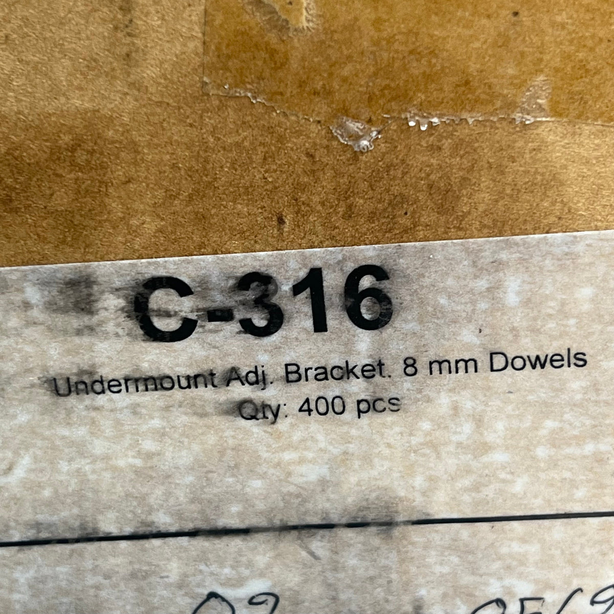 TENN-TEX PLASTICS  (400 CASE) Undermount Dowelled Brackets 47mm-51mm White C-316