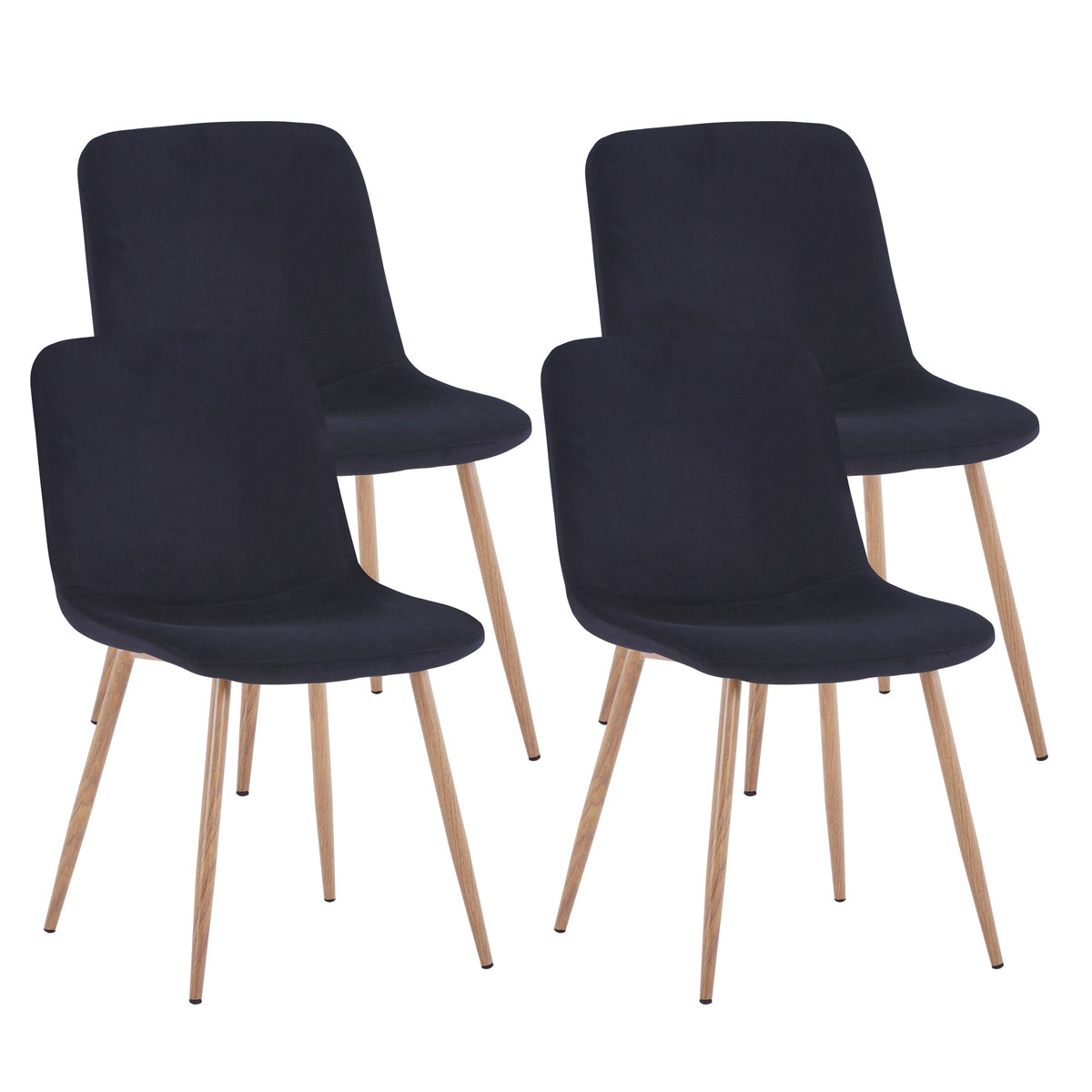 Dining Chair 4PCS（BLACK）Modern style New technology Suitable for restaurants cafes taverns offices