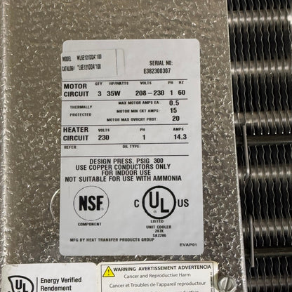 3 Fans Compact Coolers Evaporator Top/Back Mount Sz 60.5” L x 18.5” H x 11.5 W