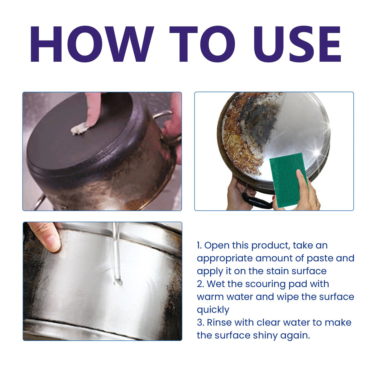 Stainless Steel Cleaner Polish, Kitchen Appliances Stove Hood Clean The Bottom Of The Pot Black Dirt Stains Rust